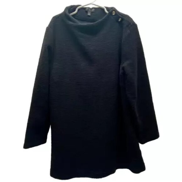Talbots Ladies Petites Medium PM Black Mock Neck 3/4 Sleeve Sweater GUC - Picture 1 of 7